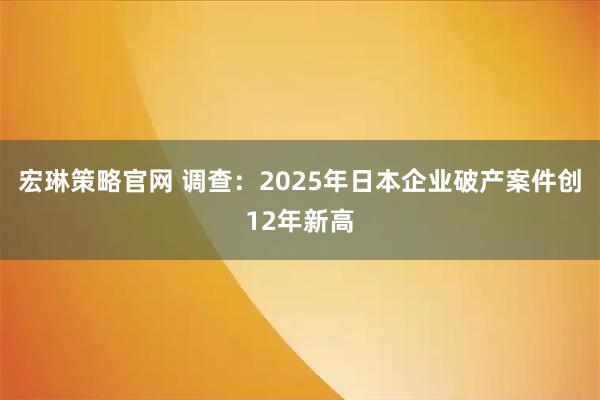 宏琳策略官网 调查：2025年日本企业破产案件创12年新高