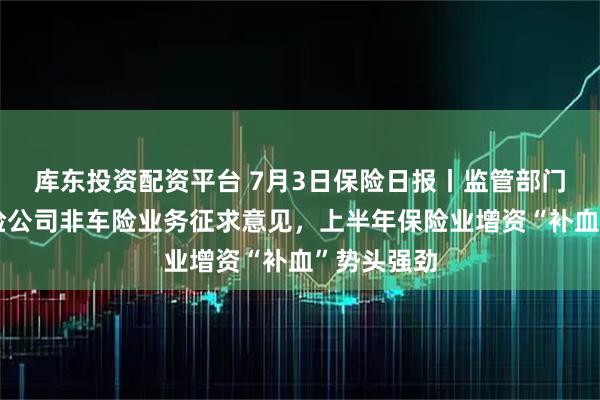 库东投资配资平台 7月3日保险日报丨监管部门就规范财险公司非车险业务征求意见，上半年保险业增资“补血”势头强劲